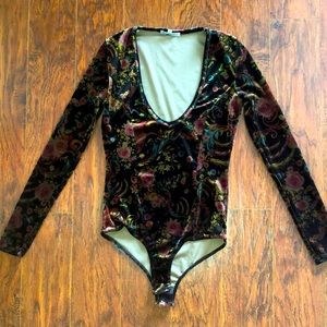 Velvet Floral Bodysuit